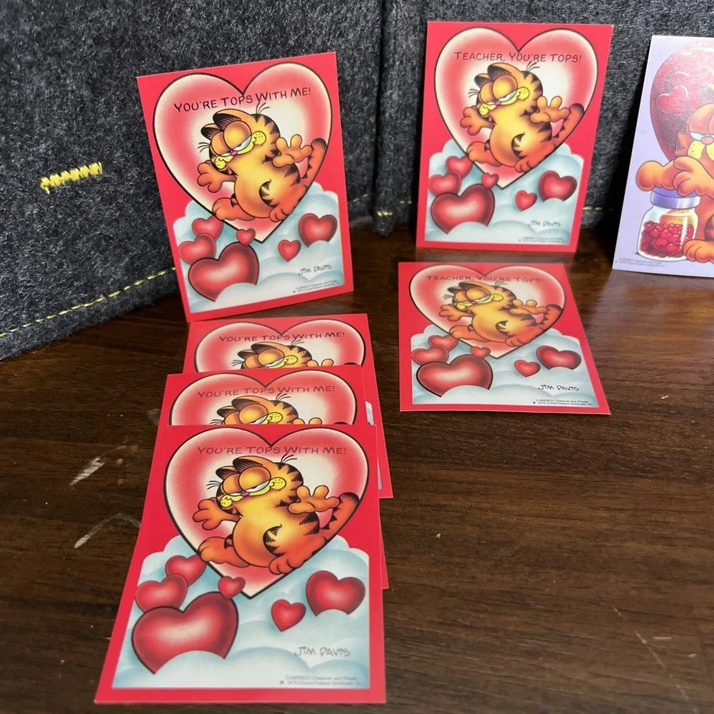 Vintage‎ 1978 Jim Davis Garfield Valentines Trading Cards Set of 19 W/Envelopes